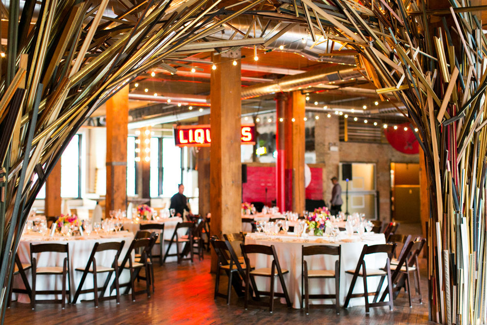 Lacuna Lofts Chicago wedding reception tables