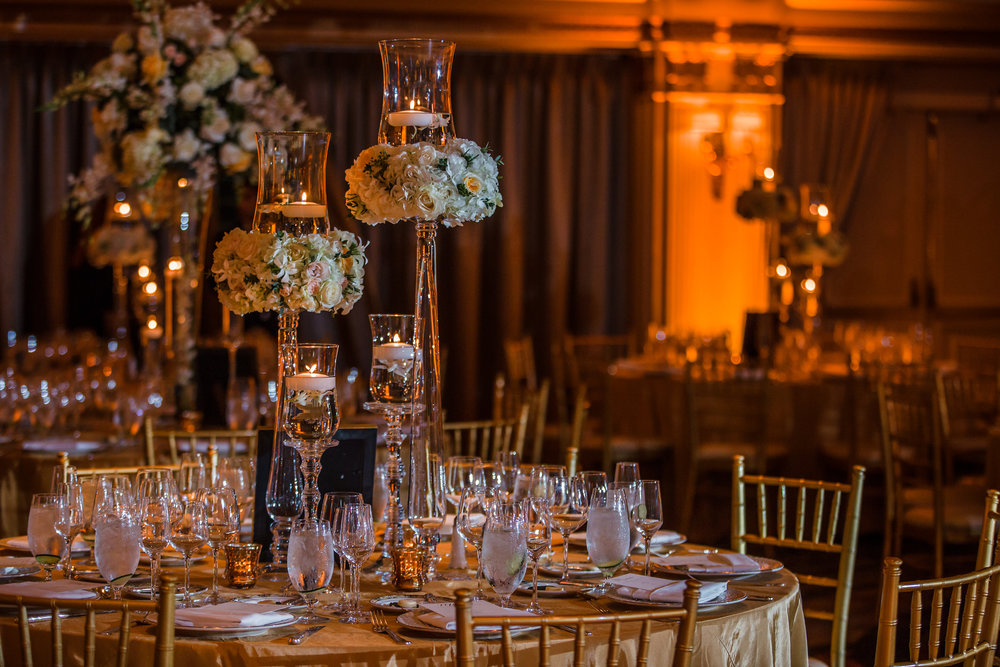 Drake hotel wedding reception table decor