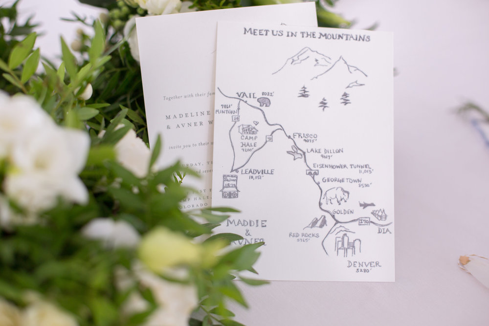 Invitations for Camp Hale wedding