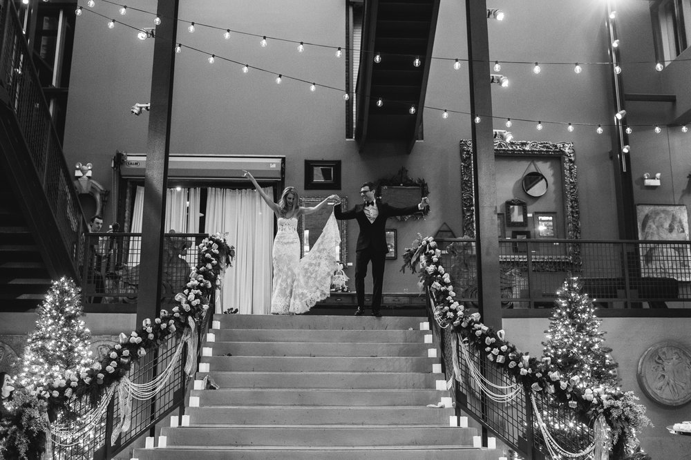 Artifact Events Chicago wedding reception entrance of bride and groom