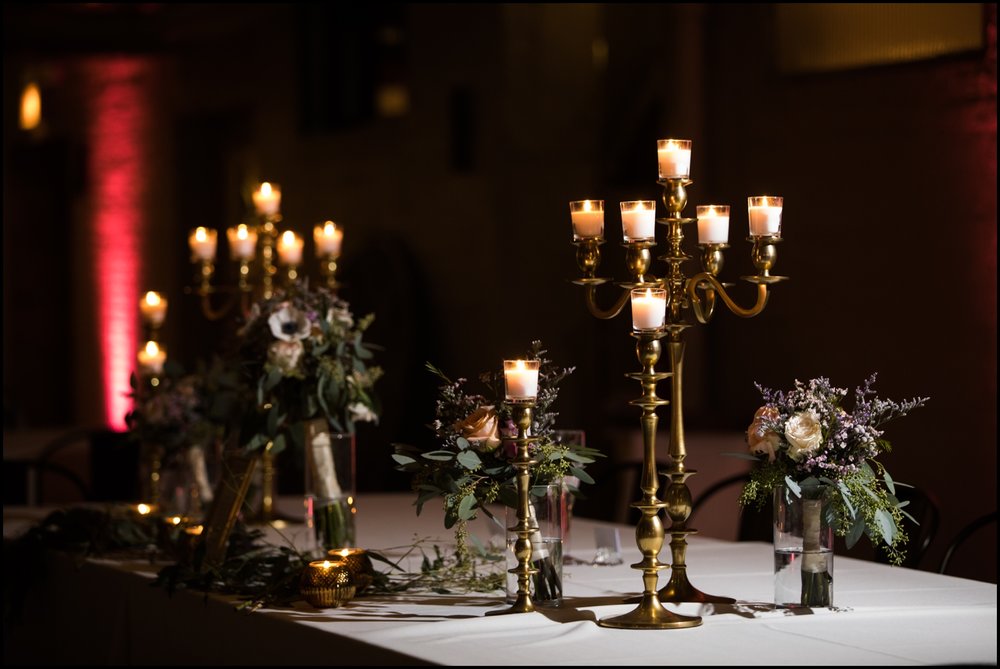  candles and flower wedding centerpiece 