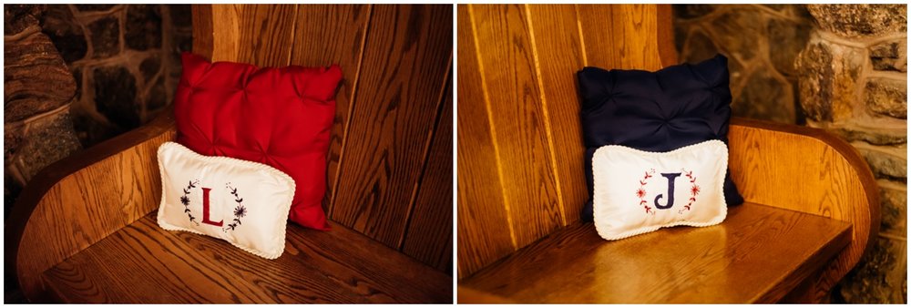  Blue and Red pillows 