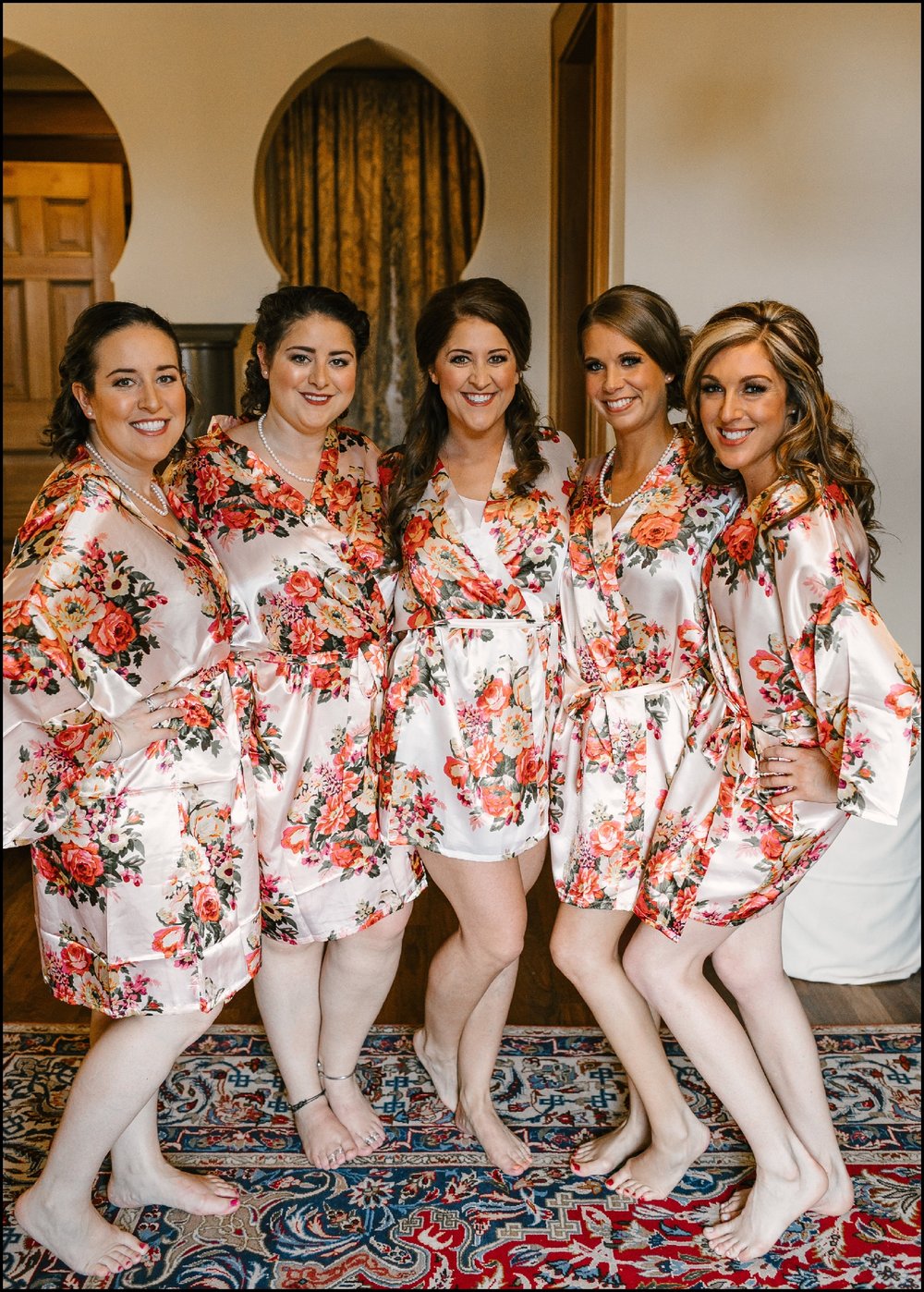  bridesmaids and bride before Mpls wedding 