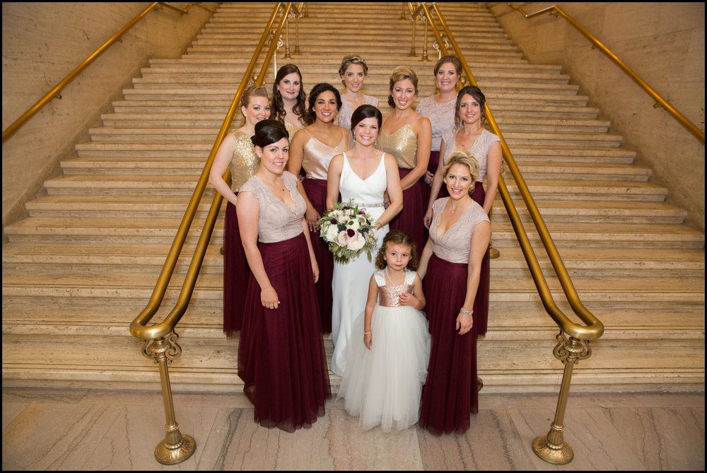  Bride with her bridesmaids and Flower girl 