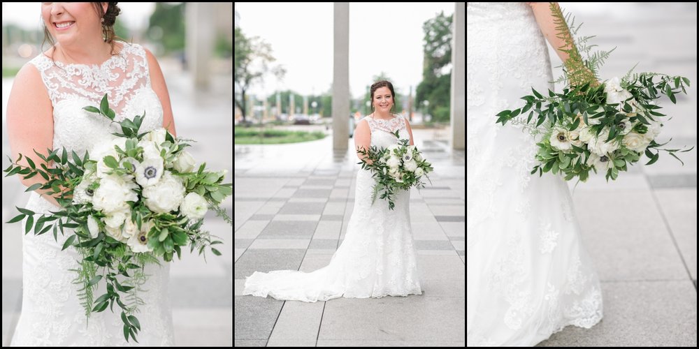  Bride wedding dress and bridal bouquet 