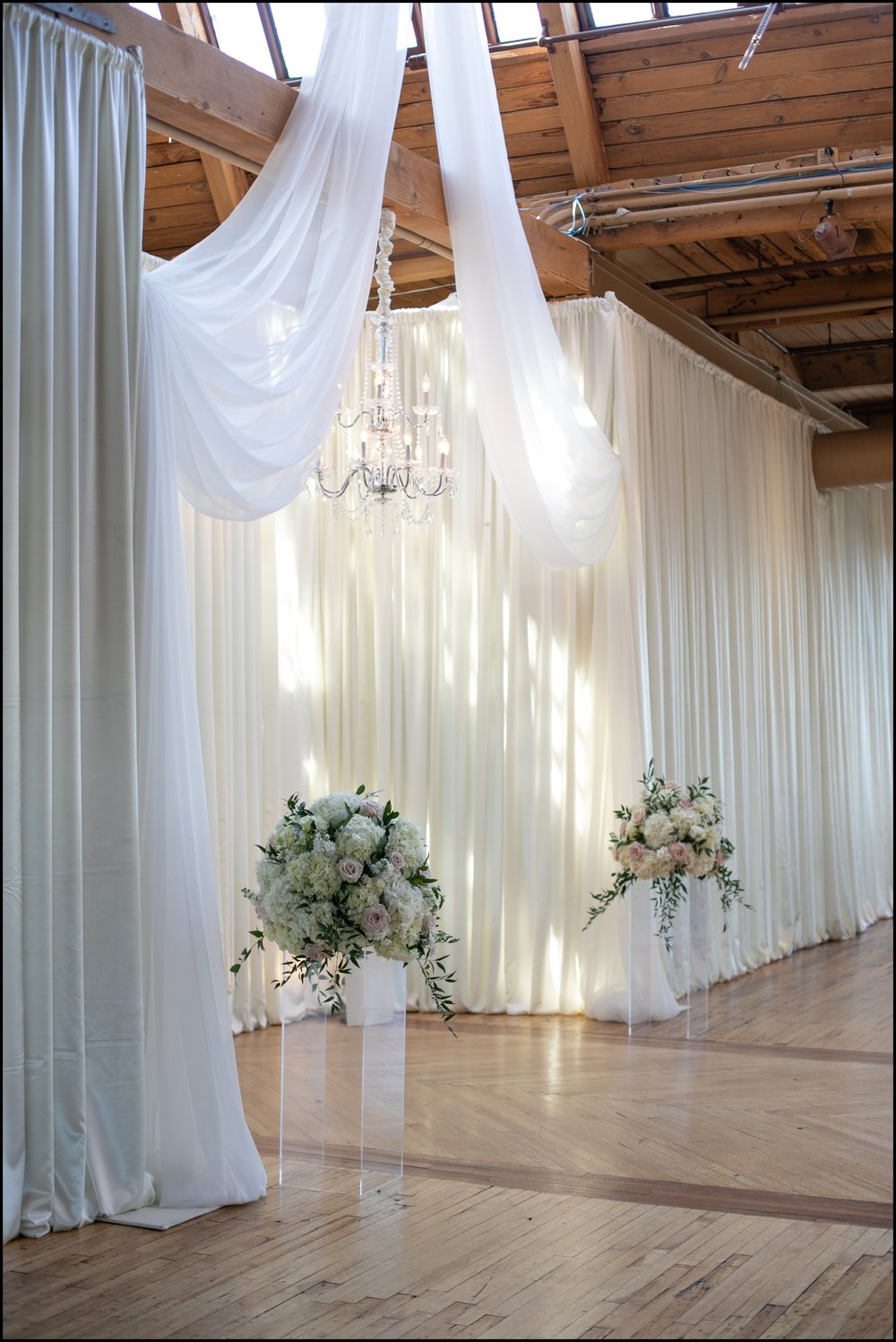 All white wedding arch 
