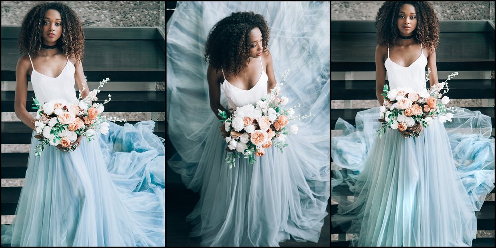  bride in a blue wedding dress at Hotel Ivy wedding