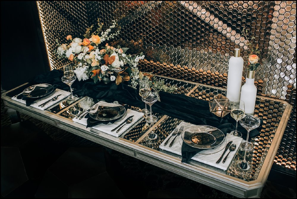 Hotel Ivy wedding reception table settings