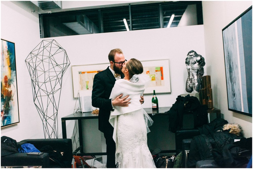 Bride and Groom at Space Gallery Denver wedding