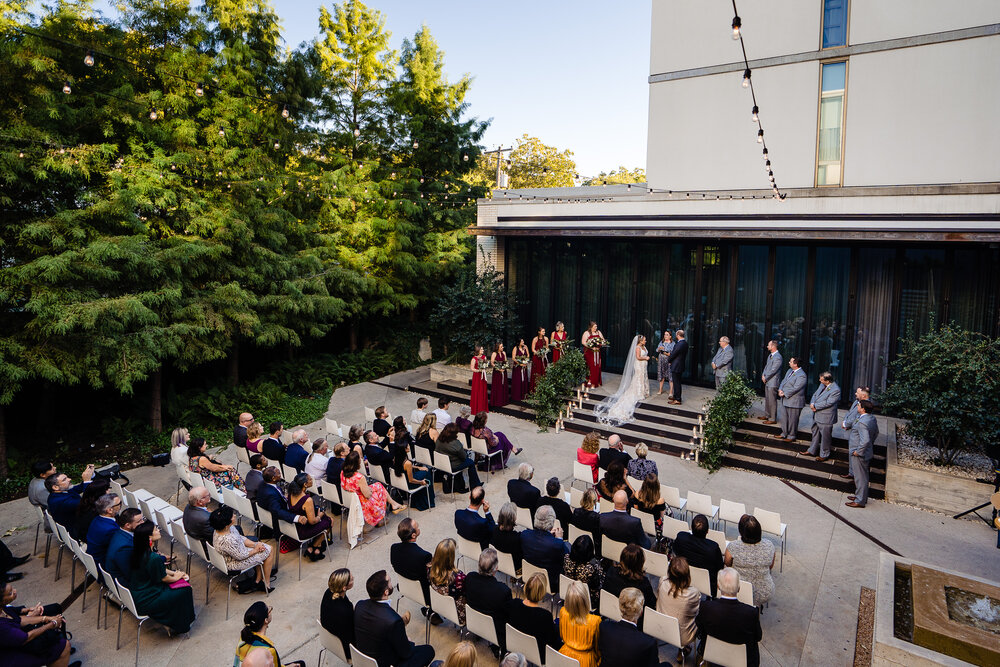 Outdoor ceremony at south congress hotel wedding