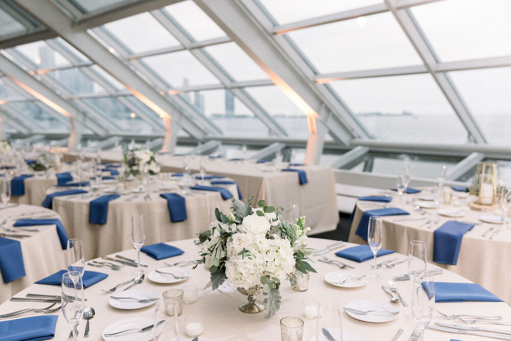 Adler Planetarium wedding reception table decor