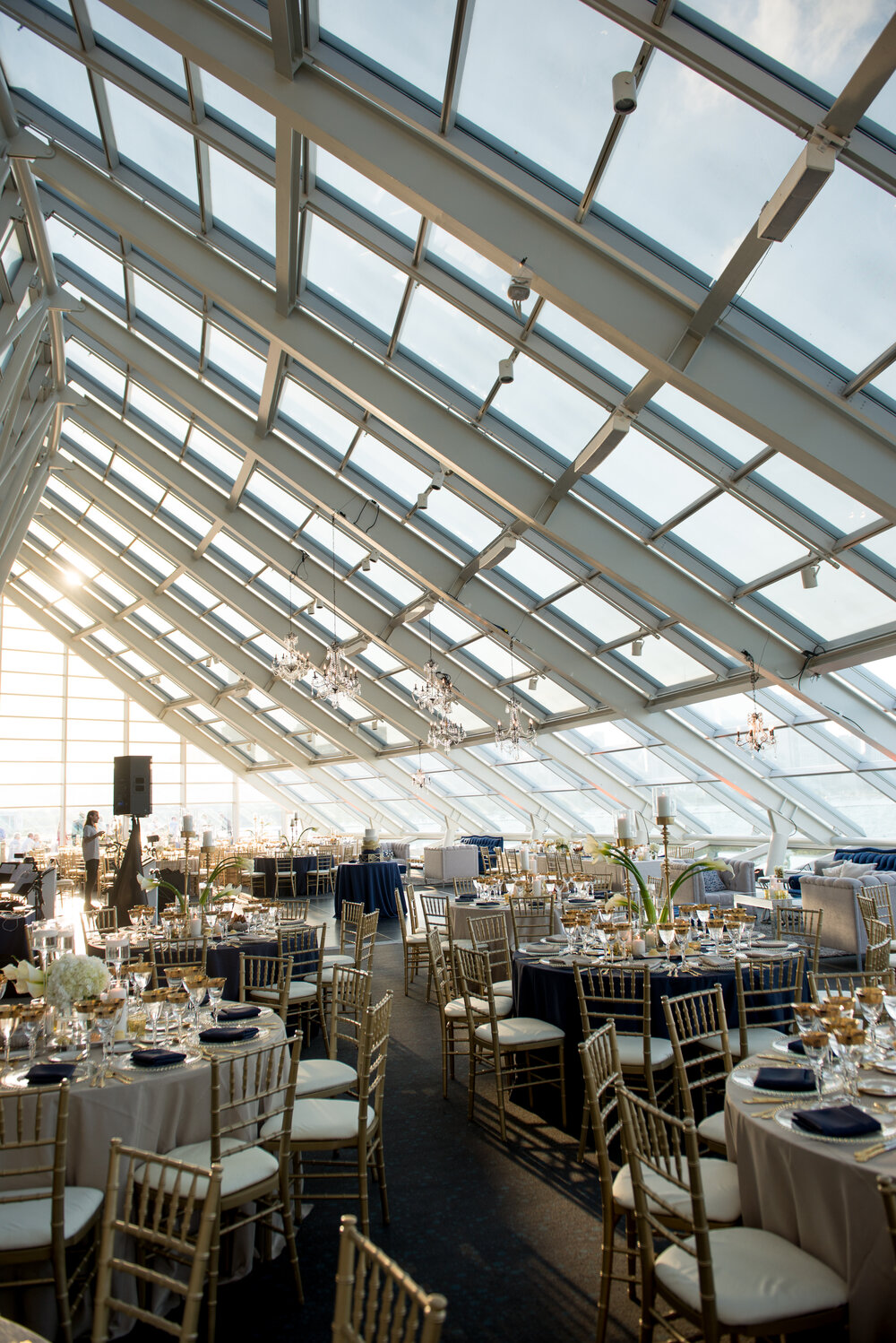 Adler Planetarium wedding reception tables
