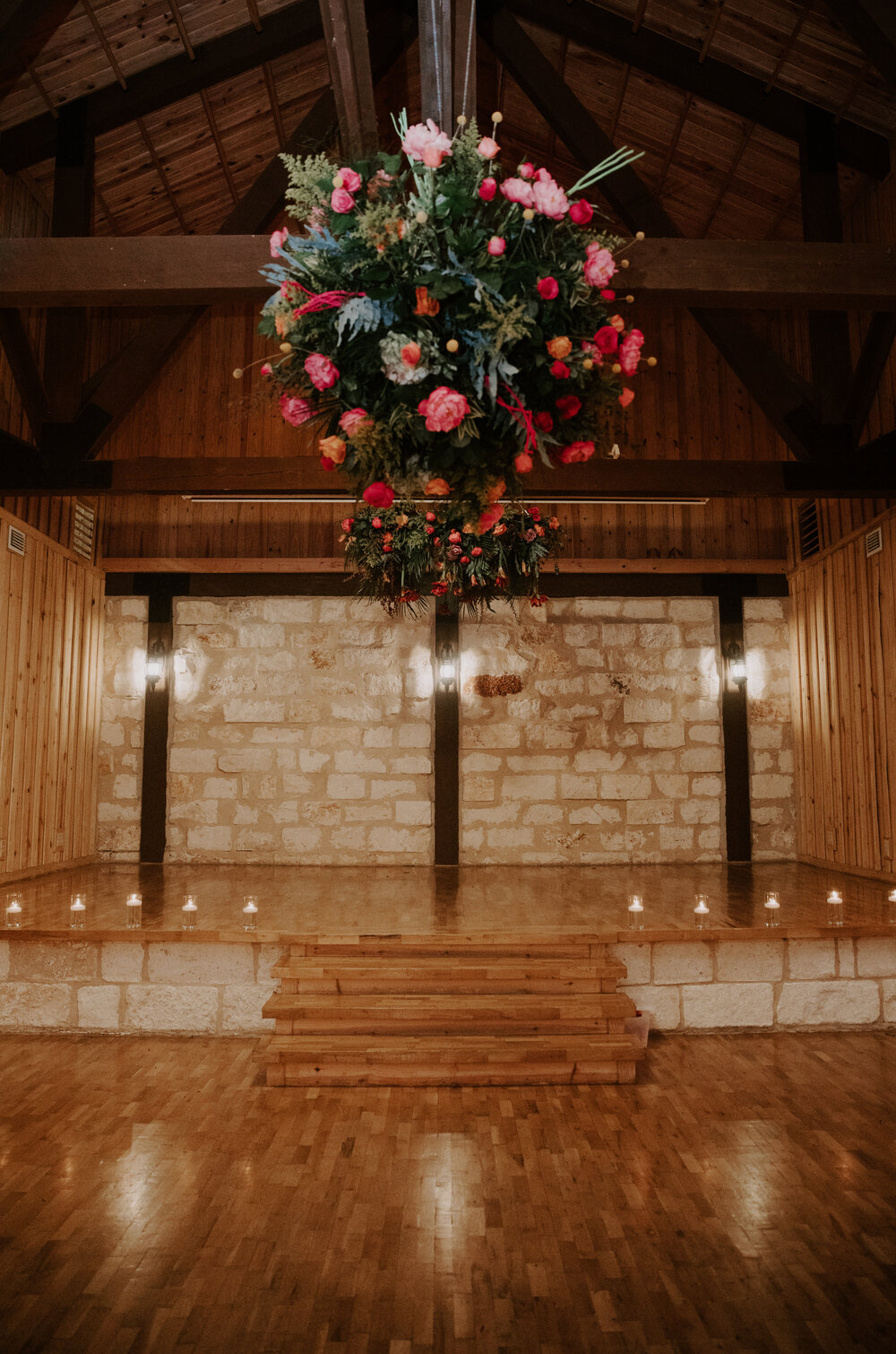 wedding ceremony stage at the springs poetry hall