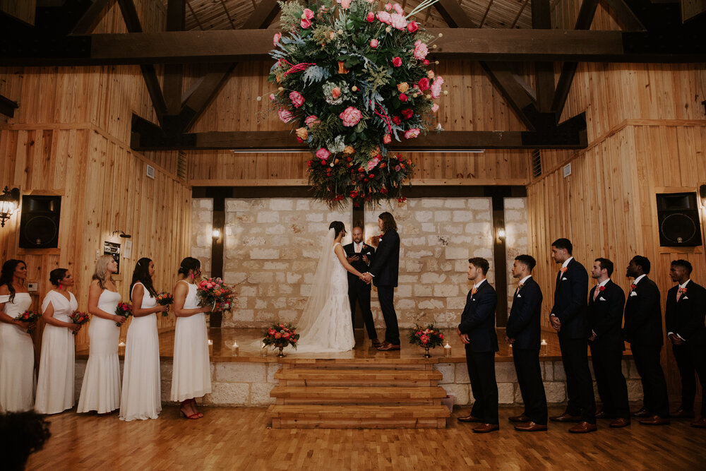 wedding ceremony at the springs poetry hall