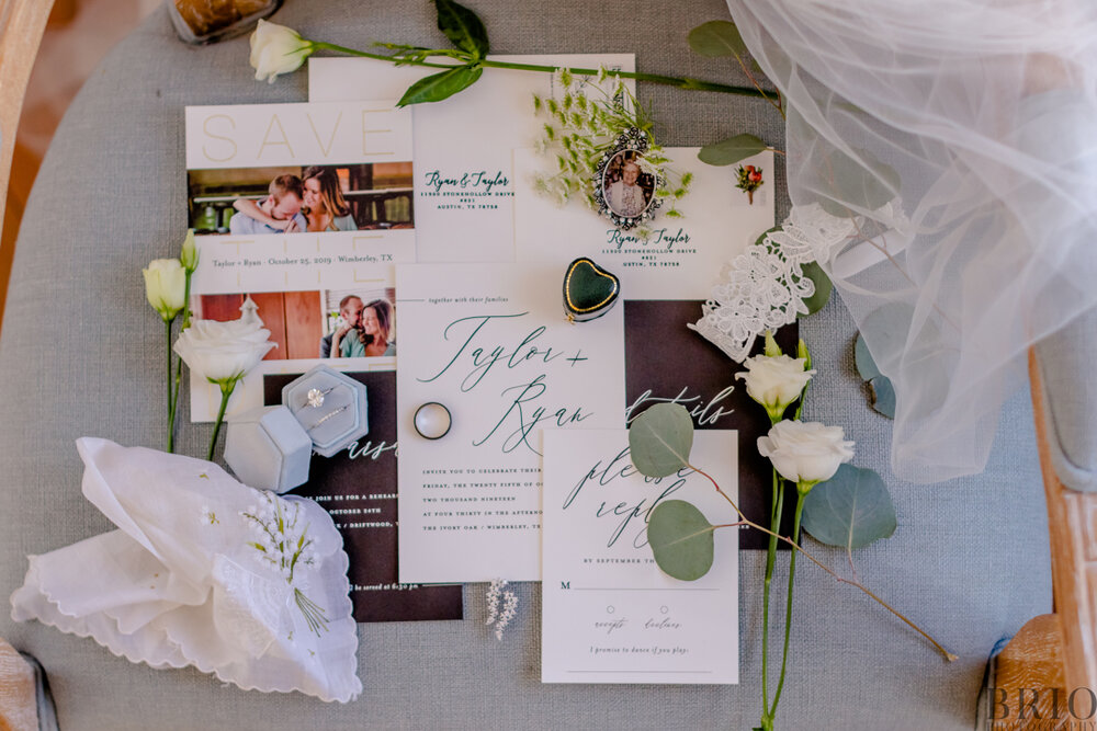 Ivory Oak Wedding invitations