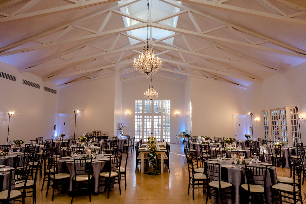 Reception hall at the Ivory Oak wedding