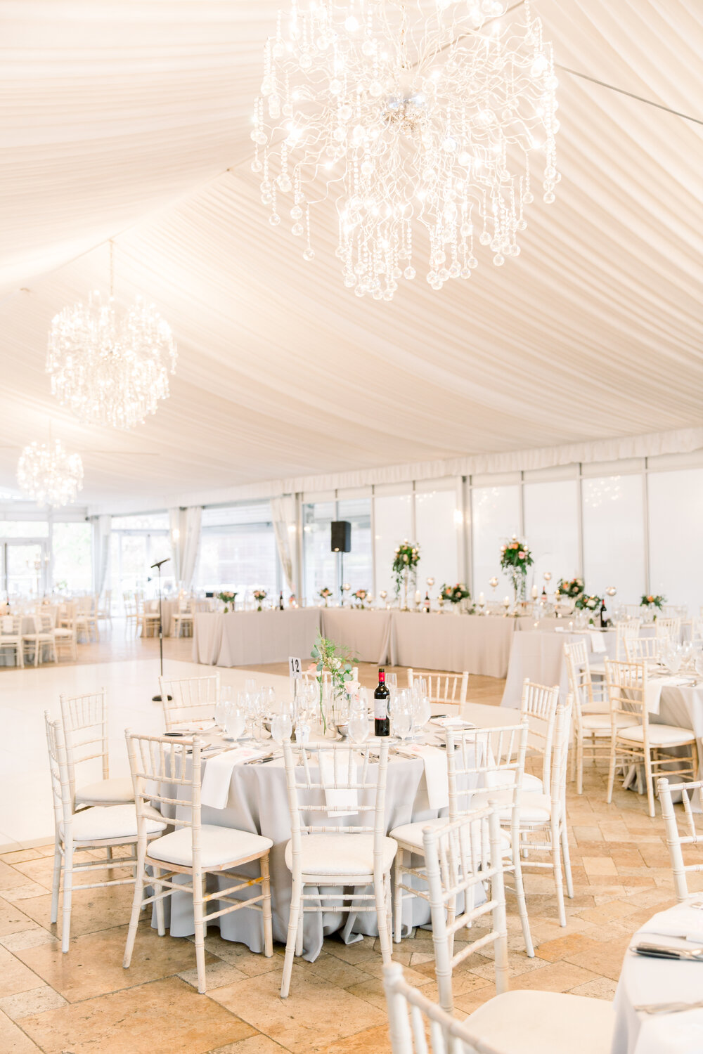 Galleria Marchetti wedding reception tables and dance floor