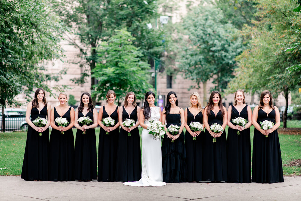 Bridal party outdoor at Sofitel Chicago wedding