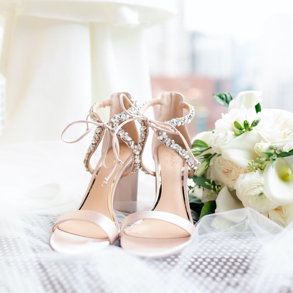 Bride's shoes at Sofitel Chicago wedding