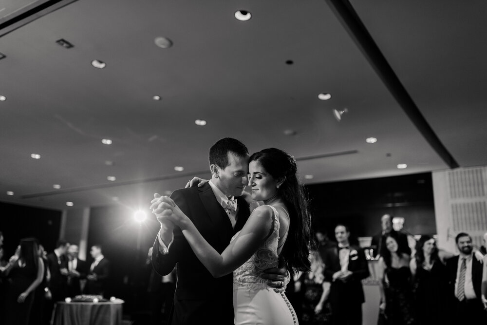 First dance at reception at the Sofitel Chicago wedding
