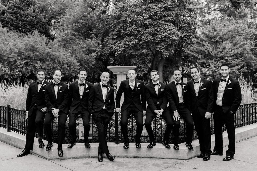 Groomsmen outdoor at the Sofitel Chicago wedding