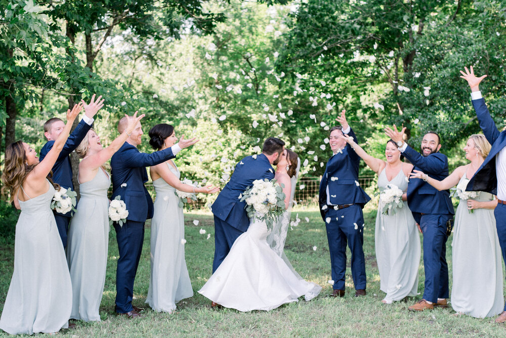 wedding party portrait outdoors at Venue 311 in Houston