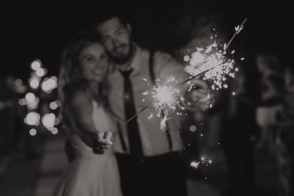 Bride and Groom Sparkler Grand Exit at the Ivanhoe Country Club in Mundelein, Illinois 