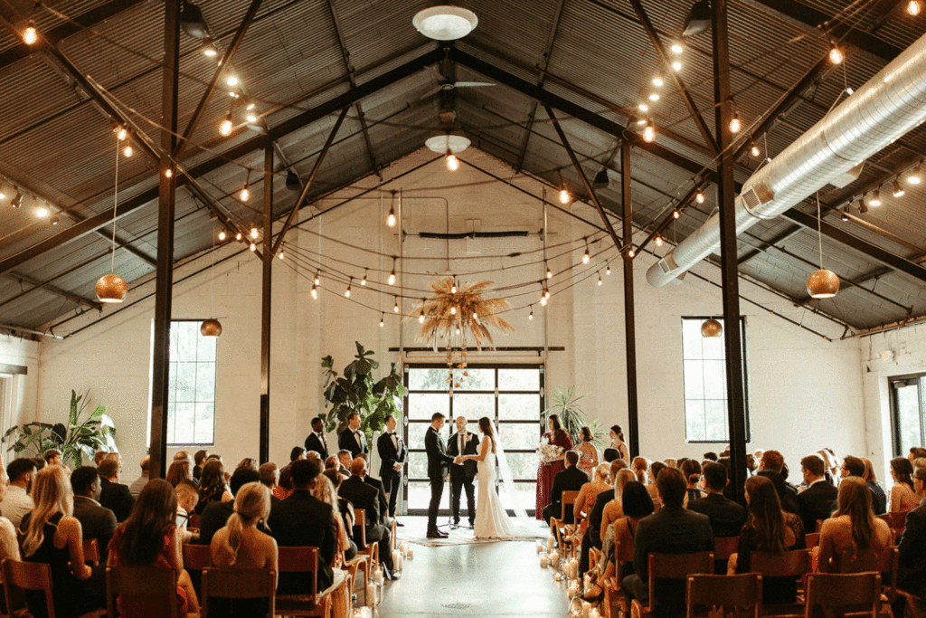 Ceremony at Paikka Minnesota wedding venue