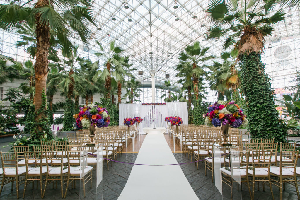 Crystal Gardens Chicago greenhouse wedding ceremony
