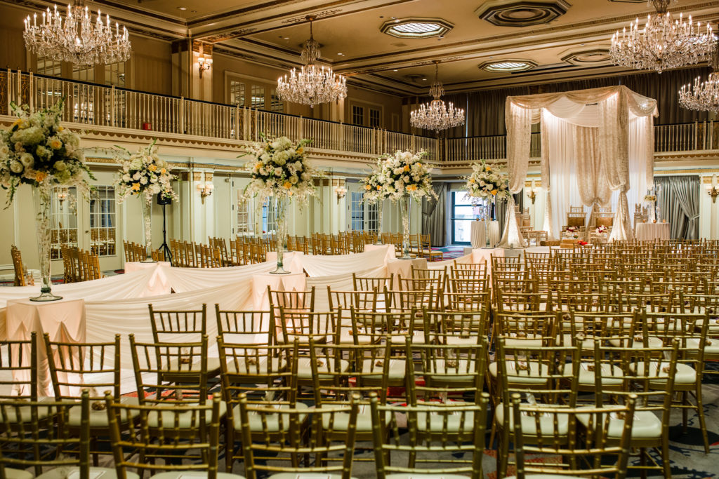 Ceremony setup at The Drake Hotel wedding venue in Chicago