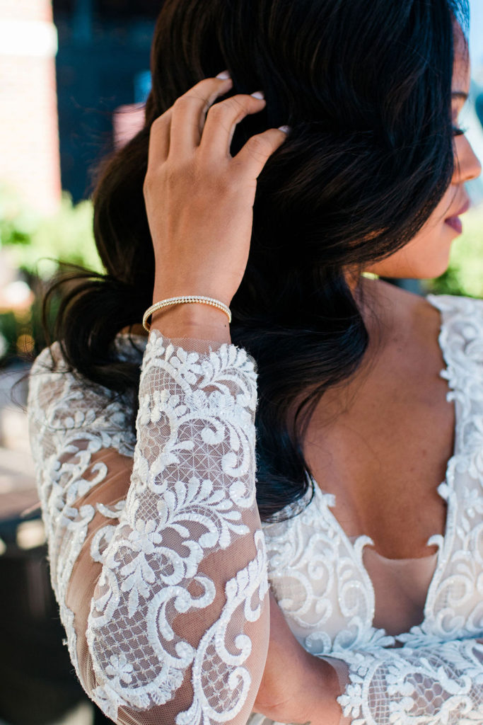 The Dalcy Wedding Chicago bridal gown and accessory details