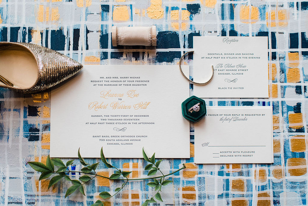 Wedding Invitation inspiration at The Dalcy wedding Chicago photoshoot