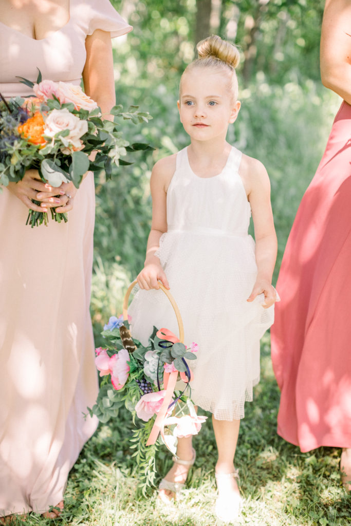 Flower girl at The Barn at Stoney Hills wedding
