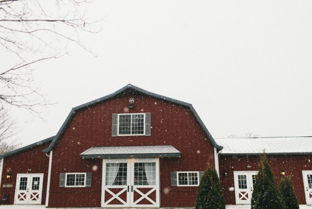 Rustic Manor 1848 barn winter wedding venue in Wisconsin