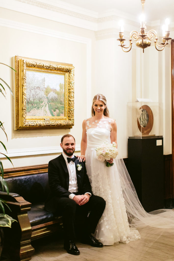 Bride and groom at their Union League Club Chicago wedding