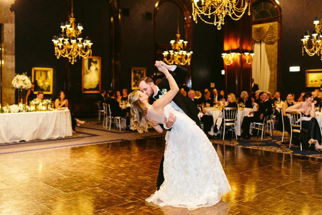 Bride and groom dancing at their Union League Club of Chicago wedding
