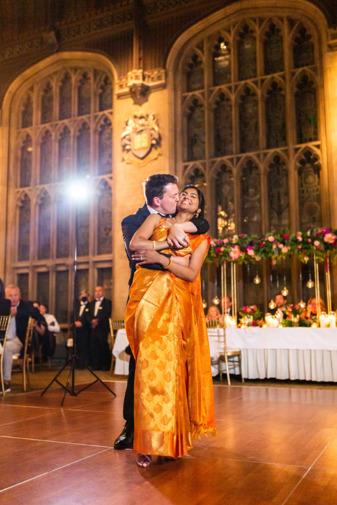 Bride and groom dancing at their University Club Chicago wedding
