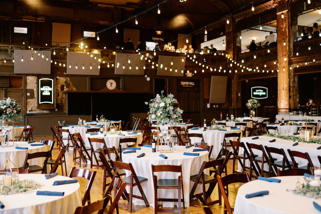 Turner Hall ballroom wedding tables and chairs