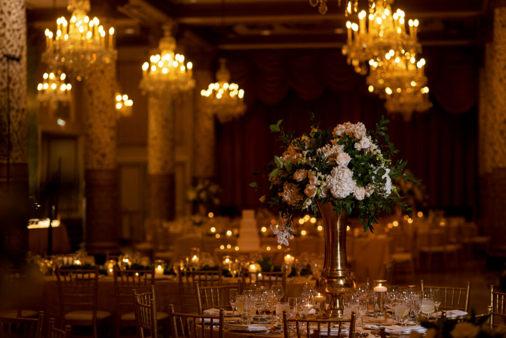 Candlelight wedding reception at The Drake in Chicago