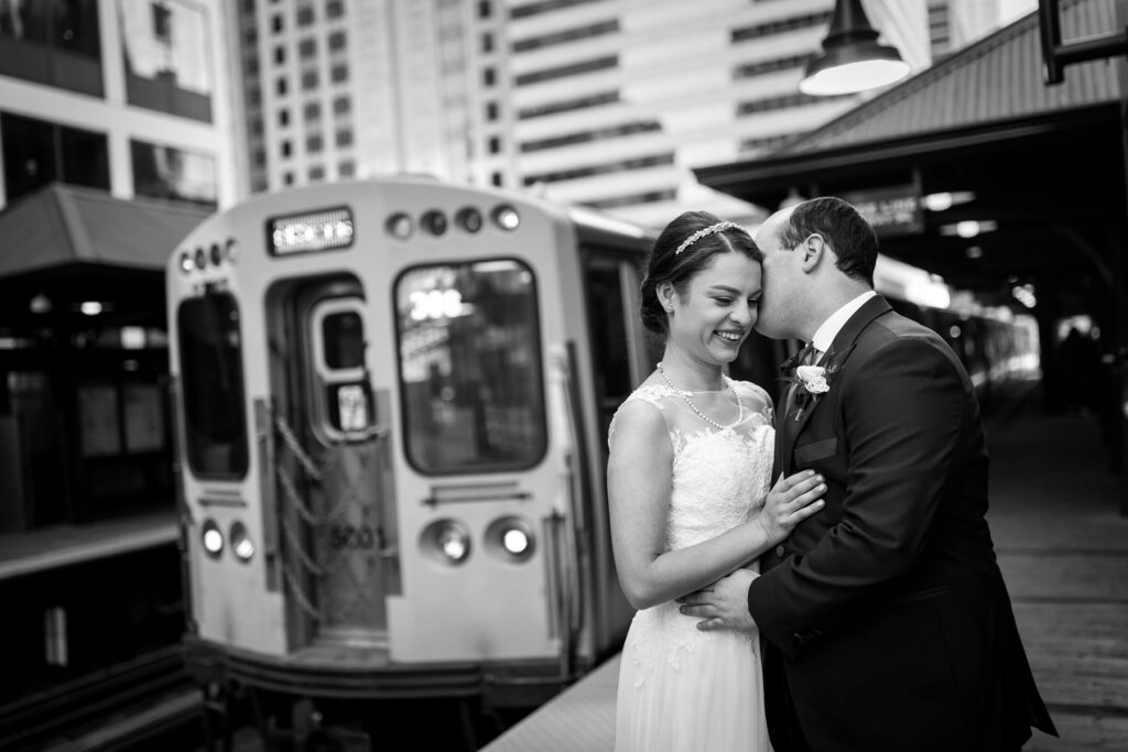 Outdoor Downtown Chicago Wedding 