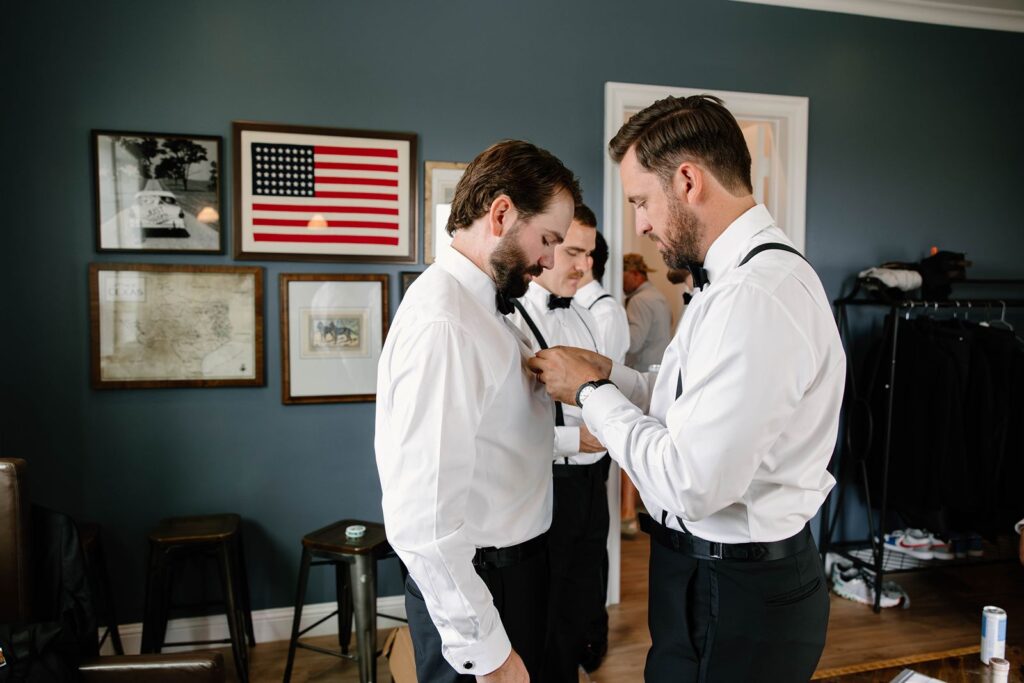 Groom suite getting ready