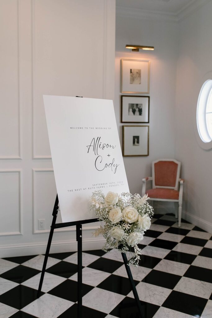 wedding ceremony welcome sign