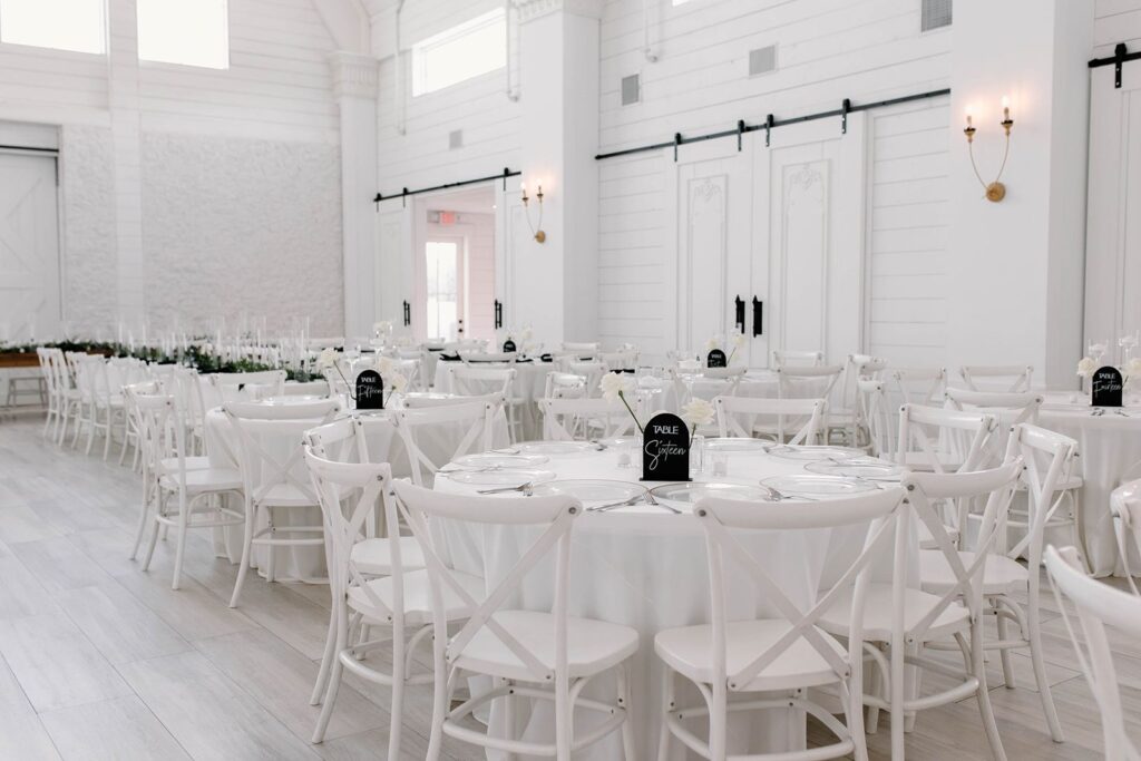 White wedding reception