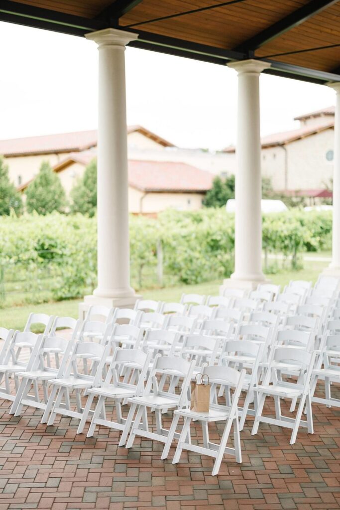 The Vineyard Pavilion wedding ceremony set-up