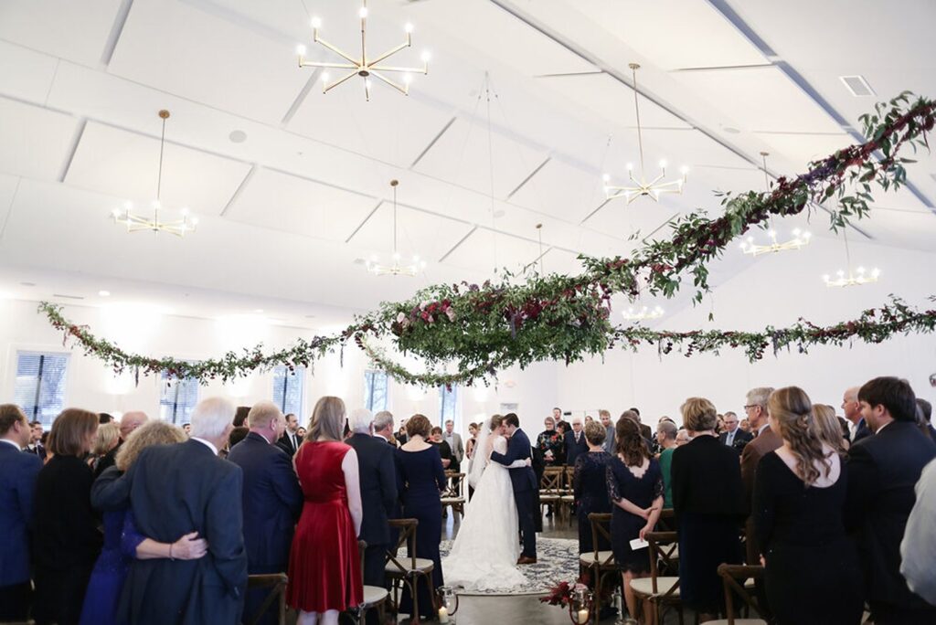 Indoor wedding ceremony at The Hutton House