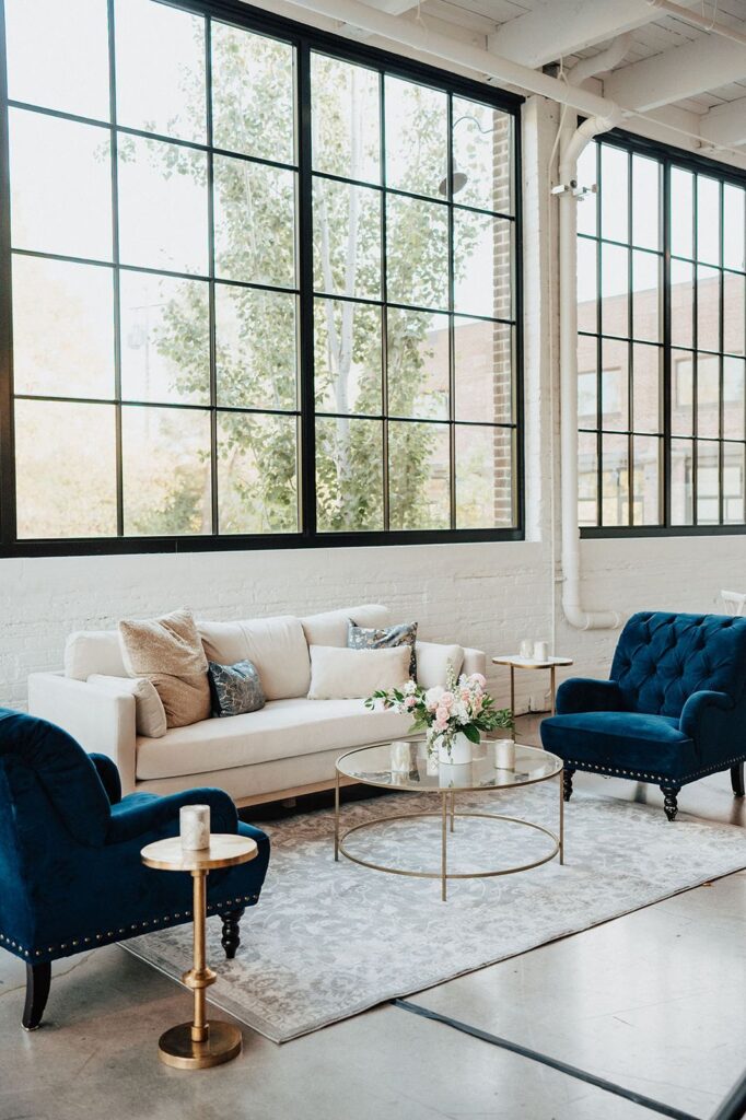 Modern lounge area at The Whim Minneapolis
