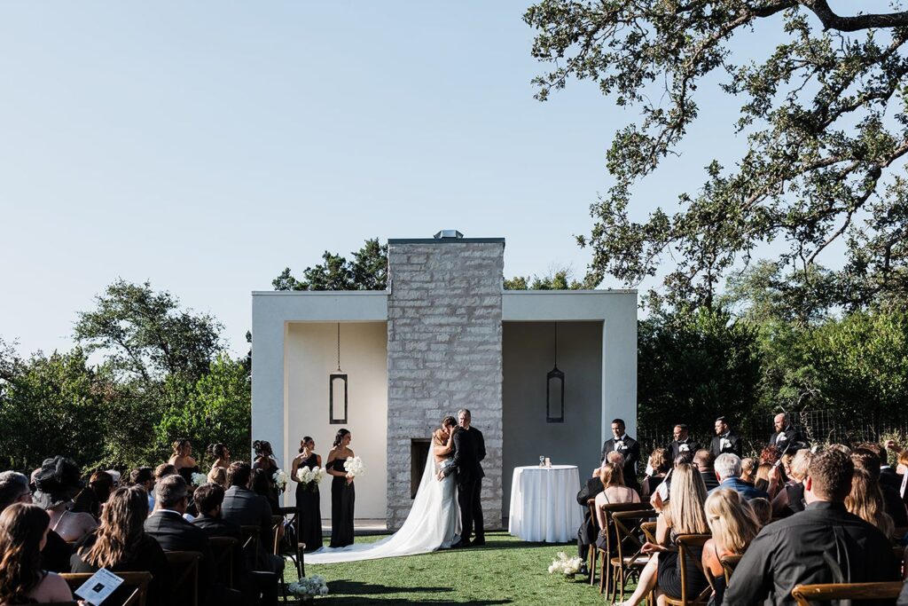 Wedding ceremony location at The Arlo in Dripping Springs, TX. 