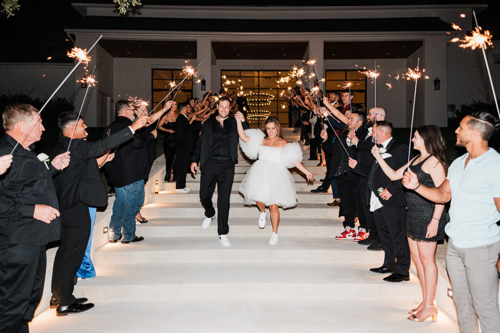 Sparkler exit at The Arlo wedding venue in Austin
